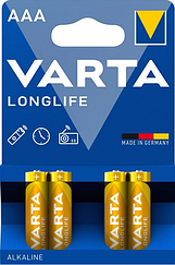 Алкалінова Батарейка Varta LONGLIFE ААА (тип LR03, мізинчику, 6 штук в упаковці)