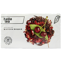 Чай Хелло Ті крупнолистовий в пакетиках фруктовий шалена вишня Hello Tea 20пак 60g 20шт/ящ (Код: 00-00013188)