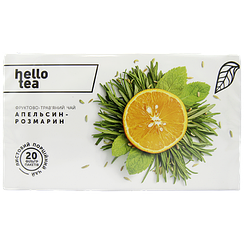 Чай крупнолистовий в пакетиках трав’яний апельсин-розмарин Хелло Ті Hello Tea 20пак 60g 20шт/ящ (Код: 00-00013193)