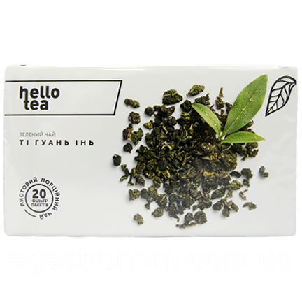 Чай крупнолистовий в пакетиках зелений ті гуань інь Хелло Ті Hello Tea 20пак 60g 20шт/ящ (Код: 00-00013192)