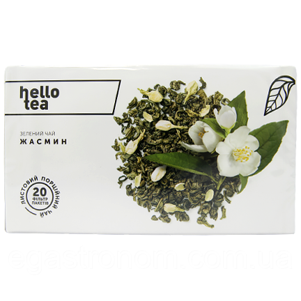 Чай крупнолистовий в пакетиках зелений жасмин Хелло Ті Hello Tea 20пак 60g 20шт/ящ (Код: 00-00013195)