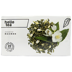 Чай крупнолистовий в пакетиках зелений жасмин Хелло Ті Hello Tea 20пак 60g 20шт/ящ (Код: 00-00013195)