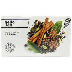 Чай крупнолистовий в пакетиках чорний масала Хелло Ті Hello Tea 20пак 60g 20шт/ящ (Код: 00-00013194)