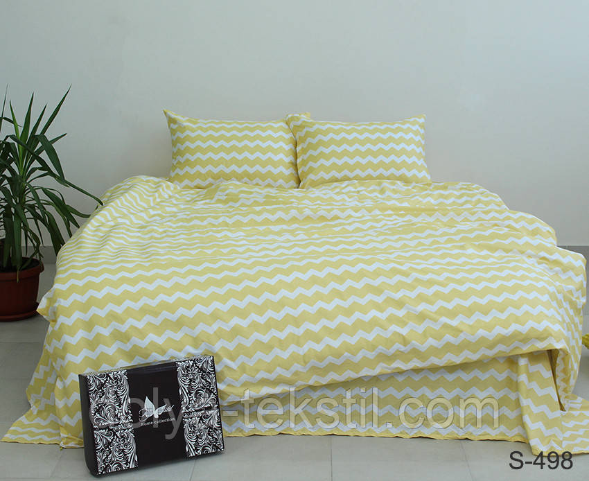 Сатин 1,5-спальна  постільна білизна ТМ TAG S498 з компаньйоном, фото 1