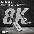 Адаптер Promate MediaLink-8K USB-C to HDMI 8K 60 Гц Grey (medialink-8k.grey), фото 2