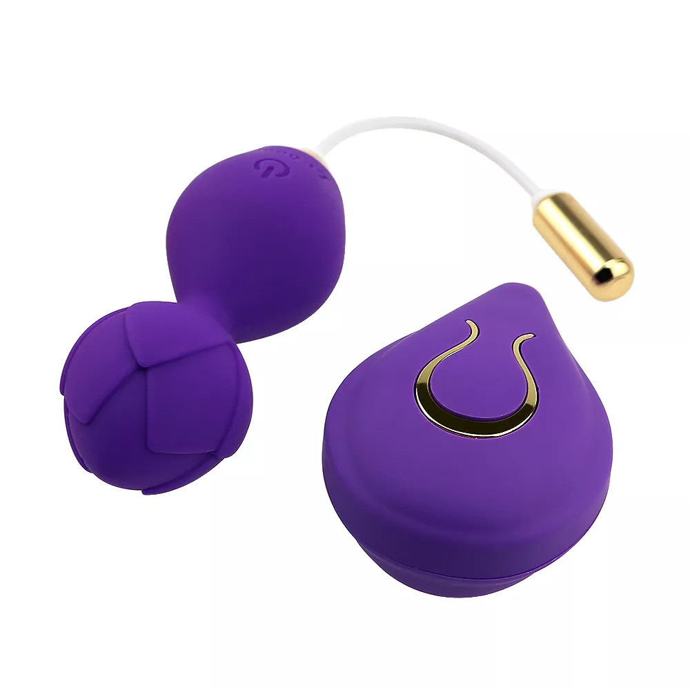 Вагінальні кульки з вібрацією та з пультом ДУ (фіолетові)