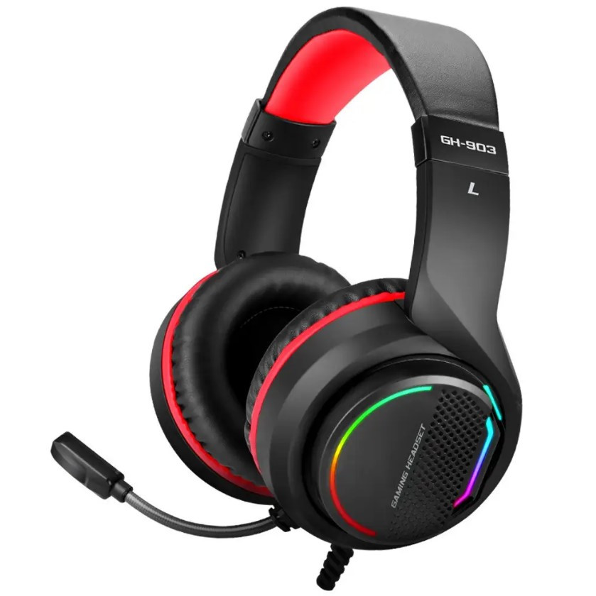 Ігрові навушники з мікрофоном XTRIKE ME Gaming RGB Backlight GH-903, Black/Red, фото 1