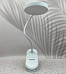 Світодіодна настільна лампа акумуляторна на прищіпці Led лампа usb Wi-light 829В. Біла, фото 4