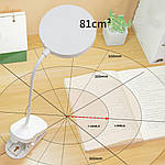 Світодіодна настільна лампа акумуляторна на прищіпці Led лампа usb Wi-light 829В. Біла, фото 8