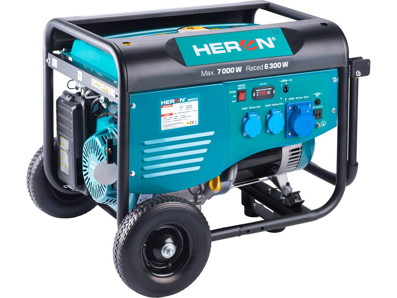 Бензиновий генератор Heron 8896419 15HP / 7,0kW, для зварювання, шасі, фото 1