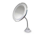 Зеркало косметическое со светодиодной подсветкой Ultra Flexible Mirror Белое, LED зеркало настенное складное
