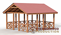 Деревянная беседка 4,5х5,0м от производителя Thermowood Production