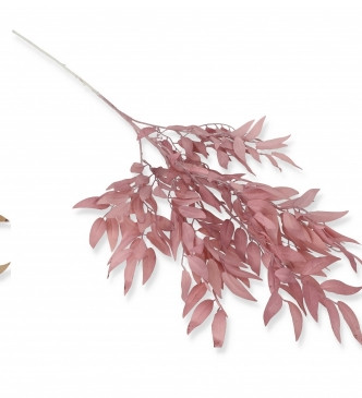 Гілка рускус штучний рожевий, 6 шт. Штучні листи для декору, Листя для декору, Висота 94 см, фото 1