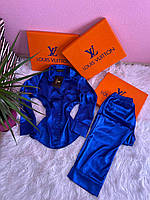 Шелковая пижама Louis Vuitton (электрик)