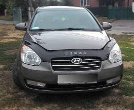 Дефлектор капоту, мухобойка Hyundai Accent / verna 2006-> VIP