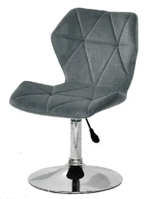 Стілець Torino CH-Base велюр сірий 1004 на хромованій круглій опорі D-410 mm, поворотний із регулюванням висоти, фото 1