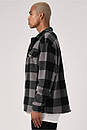 Сорочка чоловіча біло-чорна весна-осінь-зима oversize байкова утеплена в клітинку Smash Over, фото 3