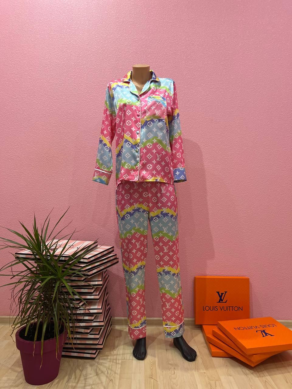 Шелковая пижама Louis Vuitton (радужная) - фото 2 - id-p1724350097
