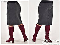 Женская теплая шерстяная юбка в клетку большого размера Р- 50-80 цена от размера
