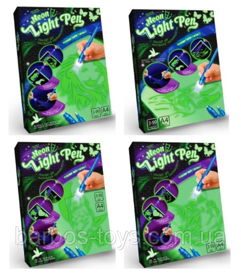 Набір для творчості Danko Toys Neon Light Pen Малювання ультрафіолетом (NLP-01-01U-02U), фото 1