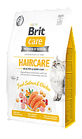 Сухой корм для кошек уход за шерстью Brit Care Cat GF Haircare Healthy&Shiny Coat (курица и лосось) 2 кг