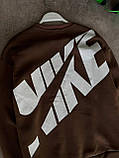Кофта чоловіча Nike тепла на флісі оверсайз преміум'якість коричнева зимова фліска, фото 3