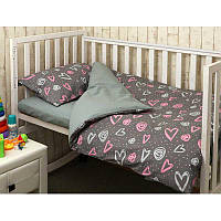 Комплект постельного белья в детскую кровать 60х120 "Серденько" (хлопок 100%), плотность 115 г/м.кв