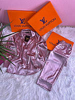 Шелковая пижама Louis Vuitton (пудра)