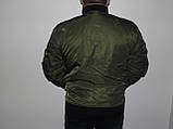Куртка бомбер зелена 6747., фото 4