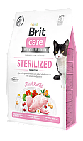 Сухой корм для стерилизованных кошек Brit Care Cat GF Sterilized Sensitive (кролик) 2 кг