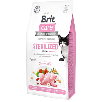 Сухий корм для стерилізованих котів Brit Care Cat GF Sterilized Sensitive (кролик) 7 кг