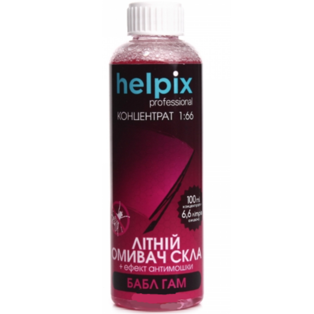 Омивач скла літній Helpix Professional концентрат 1:66, 100 мл Бабл Гамм, фото 1