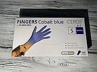 Перчатки нитрил. S Ceros FINGERS Cobalt Blue 100шт