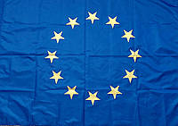 Большой крепкий флаг Евросоюза (Европы, Европейского союза) с габардина размер 135х90 см