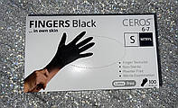 Перчатки нитрил. S Ceros FINGERS Black 100шт