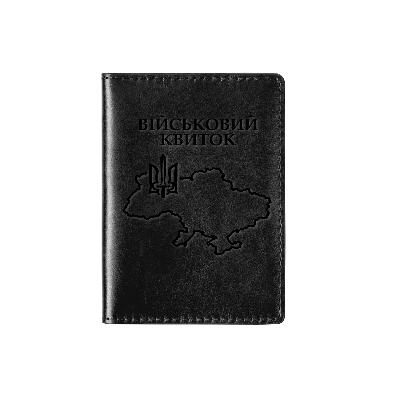 Шкіряна обкладинка на військовий квиток Grande Pelle 140х100 мм  чорний