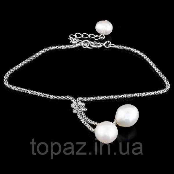 Браслет срібний 925 натуральні перли.