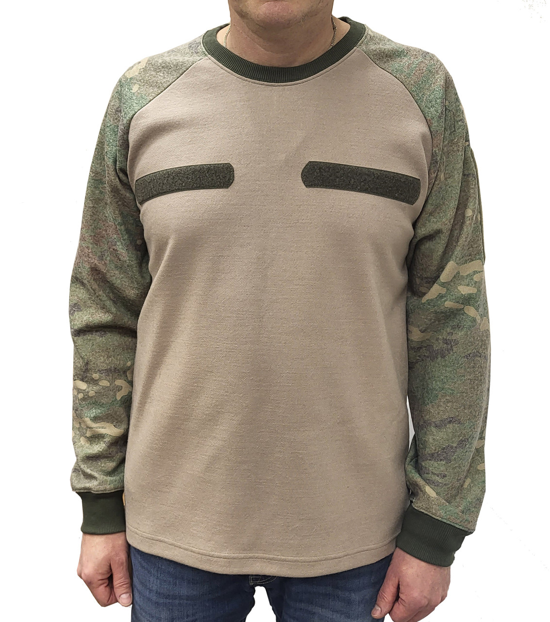 Тактичний реглан мілітарі з липучками під шеврони | теплий гольф з довгим рукавом, фото 1