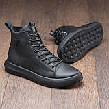 Черевики Чоловічі Натуральна Шкіра Зимові Чорні, фото 6