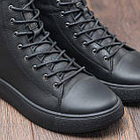 Черевики Чоловічі Натуральна Шкіра Зимові Чорні, фото 9