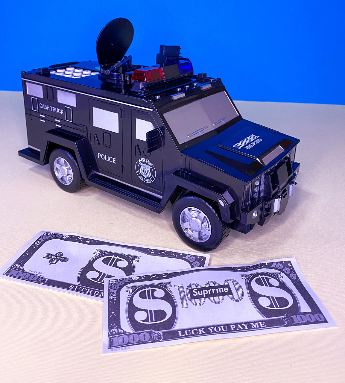 Електронна скарбничка-сейф з кодовим замком і відбитком пальця машинка Hummer Cach Truck