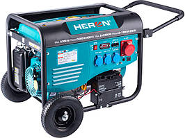 Бензиновий генератор HERON 8896414 13HP / 5,5kW / 6,8kVA (400V), 2x2,2kW (230V), електричний старт, шасі
