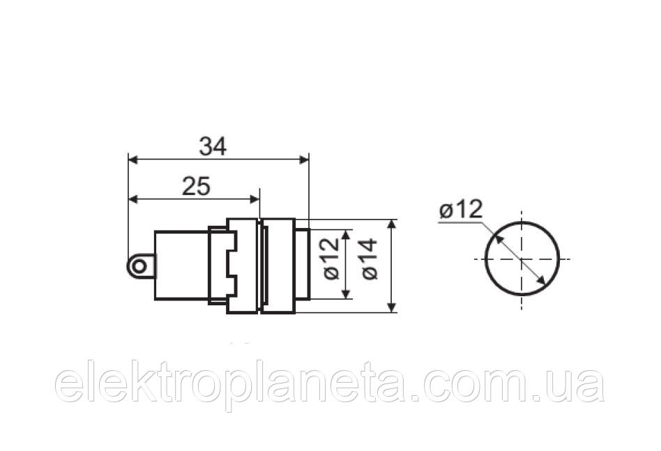 Сигнальная арматура лампа индикатор напряжения AD22E-12DS синяя 24V АC/DC A0140030185 A0140030185 - фото 6 - id-p1491894006