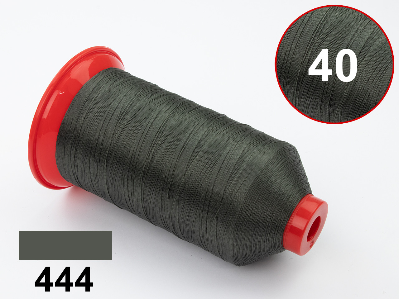 Нитка POLYART(ПОЛИАРТ) N40 колір 444 темний-хакі, для пошиття чохлів на автомобільні сидіння і кермо, 3000м