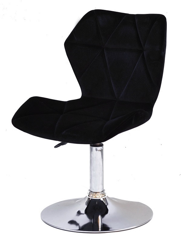Стілець Torino CH-Base велюр чорний 1011 на хромованій нозі-опорі D-385 mm, поворотний із регулюванням висоти, фото 1
