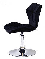 Стілець Torino CH-Base велюр чорний 1011 на хромованій нозі-опорі D-385 mm, поворотний із регулюванням висоти, фото 4