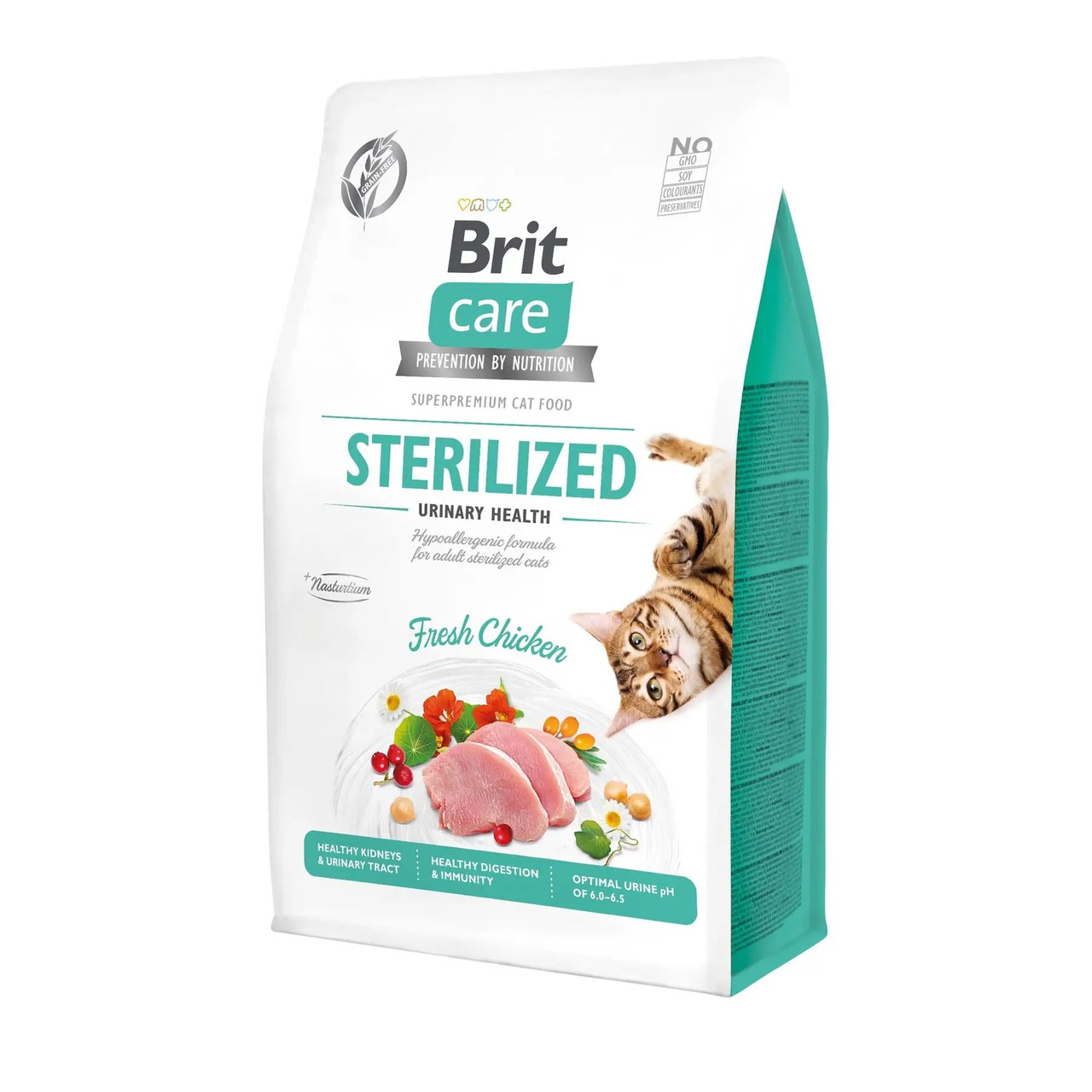 Сухий корм для стерилізованих котів Brit Care Cat GF Sterilized Urinary Health (курка) 2 кг