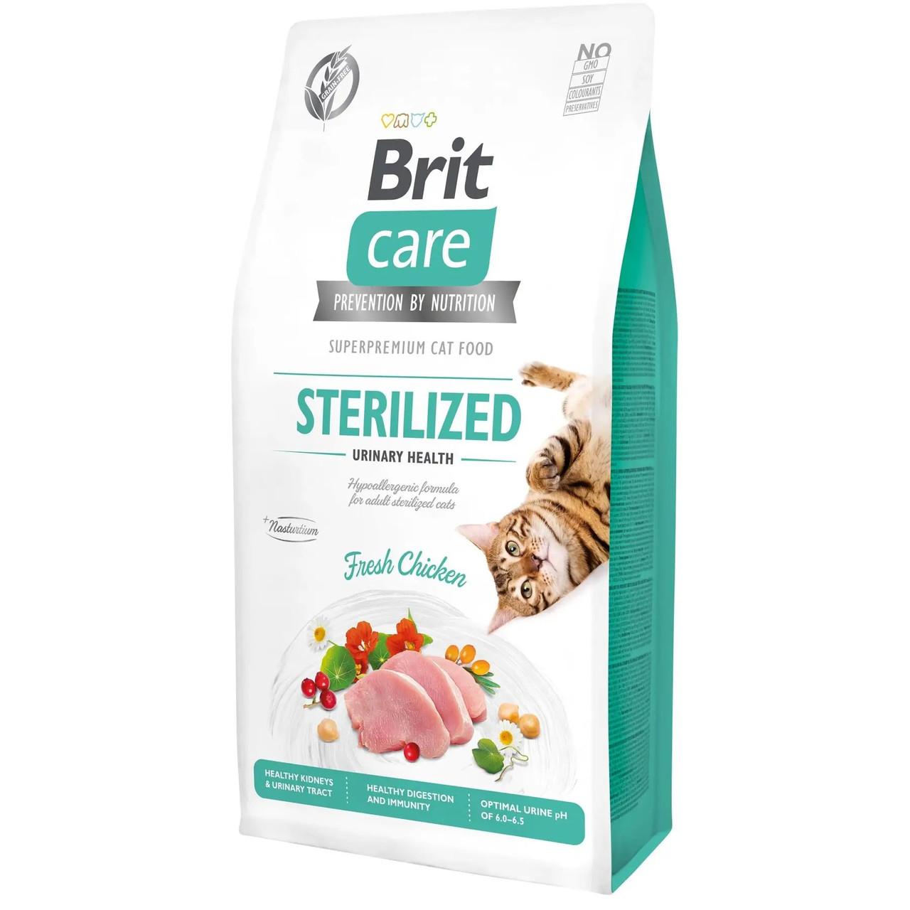 Сухий корм для стерилізованих котів Brit Care Cat GF Sterilized Urinary Health (курка) 7 кг