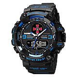 Тактичний багатофункціональний годинник Patriot 001 Black-Blue ЗСУ Tactic UA + Коробка Camo, фото 2