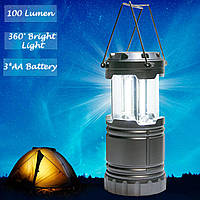 Лампа фонарь кемпинговый Серебристый "LED Camping Light" 1W-3COB, раскладной фонарик на батарейках (GA)